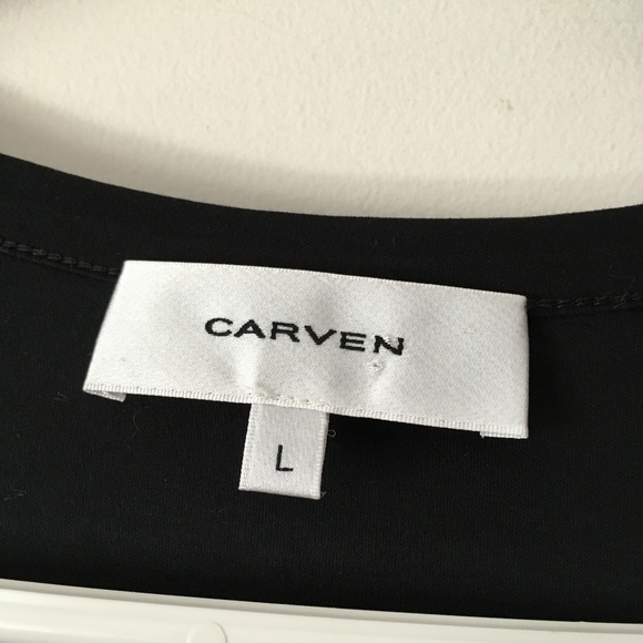 New CARVEN Paris Black Cotton Lace Trim Tee M/L - Picture 5 of 8